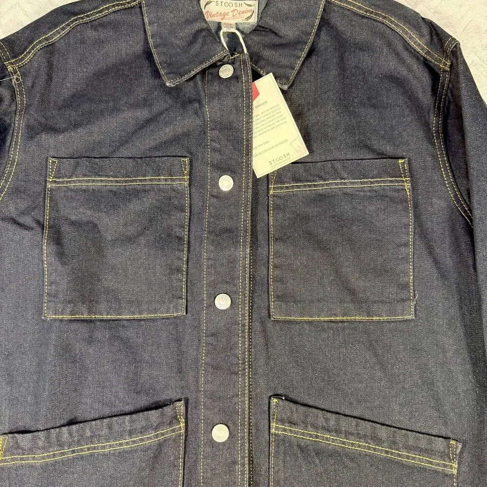 Stoosh Vintage Look Women's Denim Blue Jean‎ Long Sleeve Jacket Size Small NWT